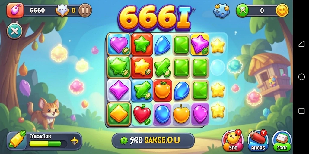 Tampilan gameplay seru dari 666I dalam aksi Match-3.