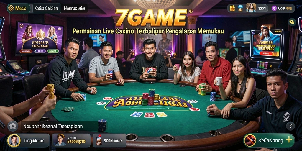 Gameplay Live Casino yang mendebarkan dan interaktif di 7GAME.