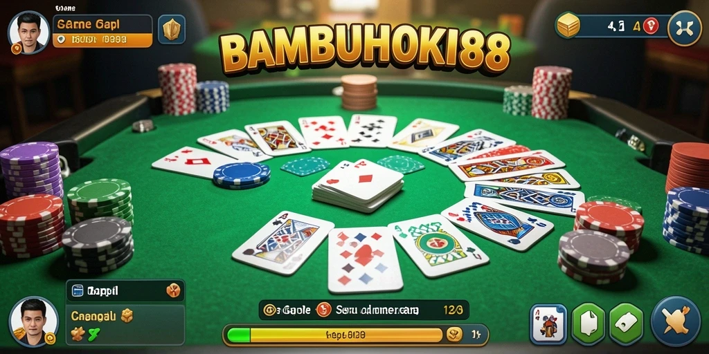 Tampilan menarik dari gameplay Gaple di BAMBUHOKI88.