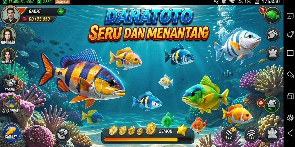 Gameplay seru saat menangkap ikan di DANATOTO.