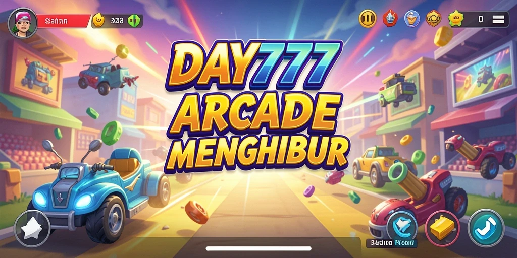 Tampilan gameplay DAY777 yang penuh aksi dan warna-warni.