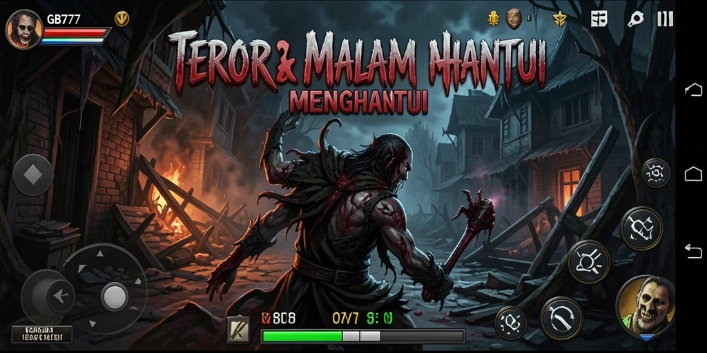 Tampilan gameplay menegangkan dengan suasana Horror yang mendalam.