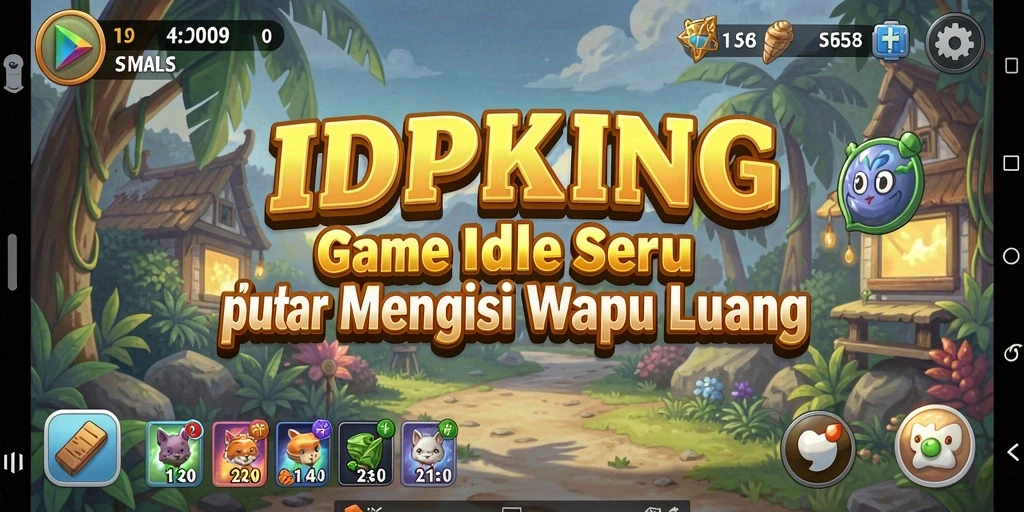 Screenshot game IDPKING menampilkan gameplay santai dan pembangunan kerajaan.