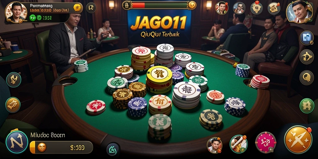 Screenshot gameplay JAGO11 menampilkan suasana kompetitif QiuQiu.