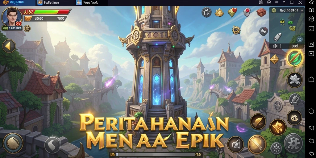 Tampilan gameplay dari game Tower Defense yang mendebarkan.