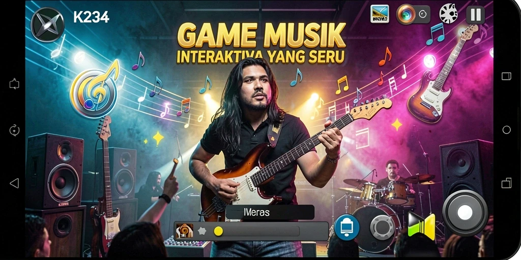 Tampilan gameplay K234 yang menggugah semangat bermain musik.