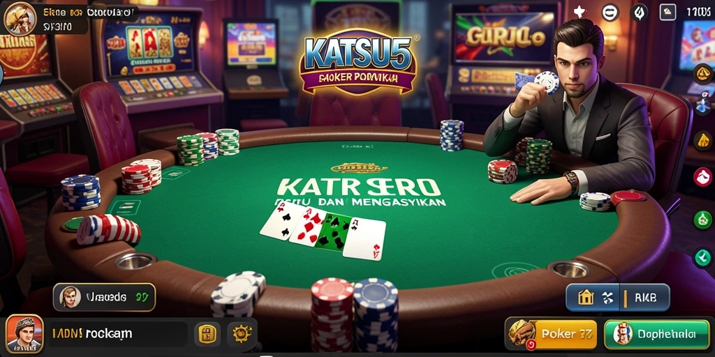 Tampilan permainan Poker yang mendebarkan di KATSU5.
