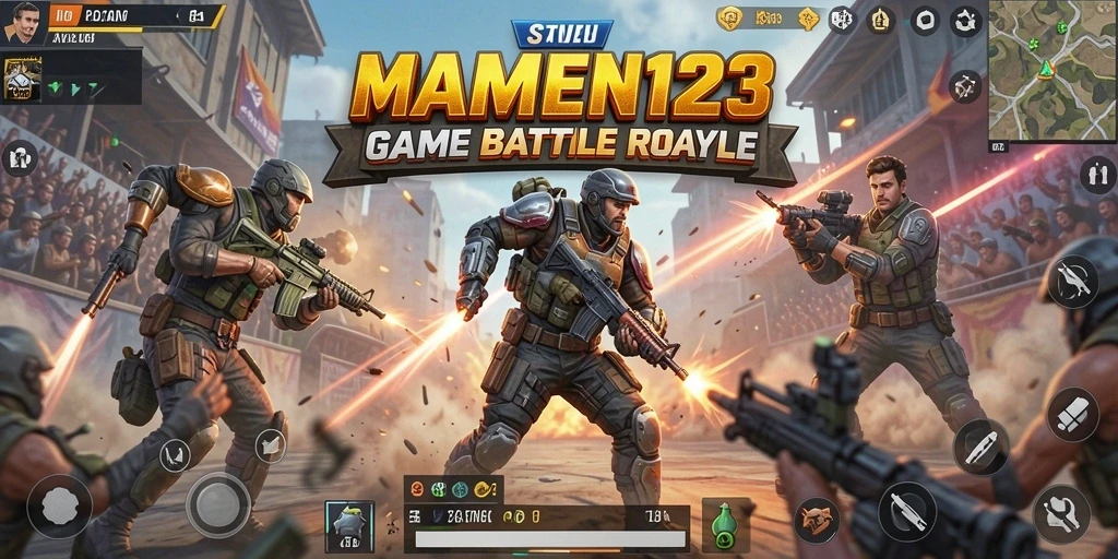 Gameplay MAMEN123 yang mendebarkan dalam pertempuran Battle Royale.