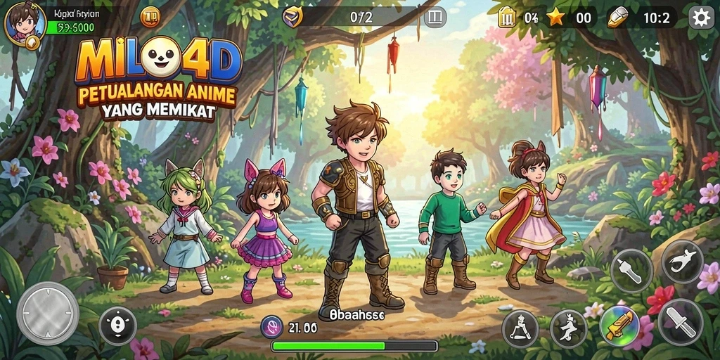 Tampilan screenshot permainan MILO4D dengan karakter Anime yang dinamis.