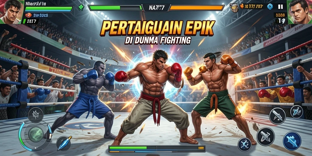 Tampilan gameplay pertarungan seru di NA777.