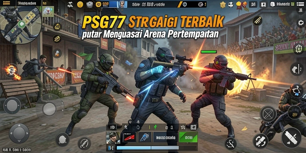 Tampilan gameplay seru dalam pertempuran strategi PSG77.
