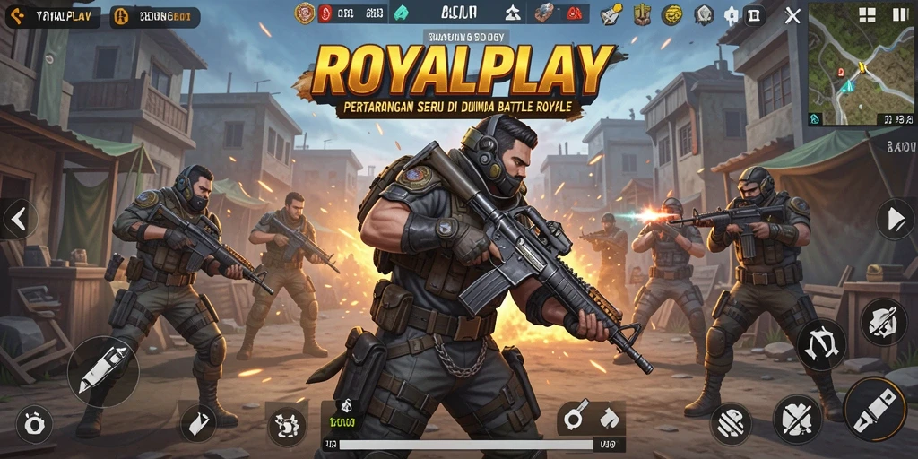 Tampilan gameplay mendebarkan dalam pertarungan Battle Royale.