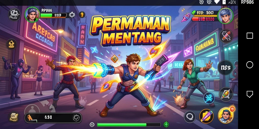 Tampilan gameplay seru dan menantang di RP886.