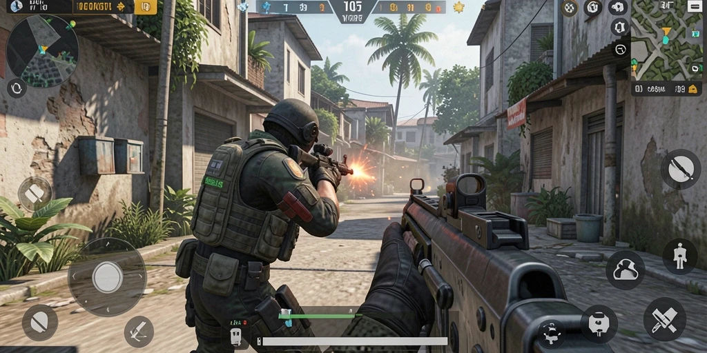 Screenshot V07 menampilkan aksi mengesankan dalam gameplay TPS.