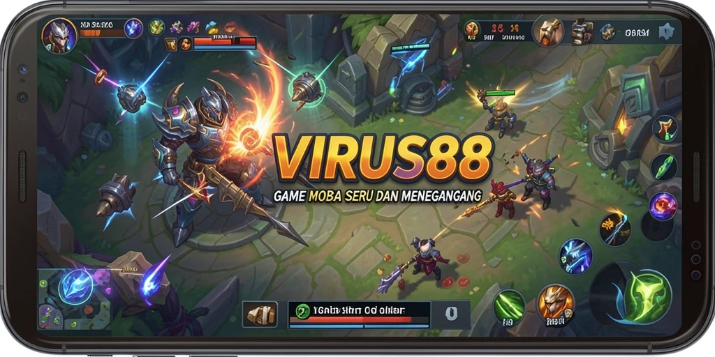 Tampilan seru gameplay <strong>VIRUS88</strong> di arena MOBA.